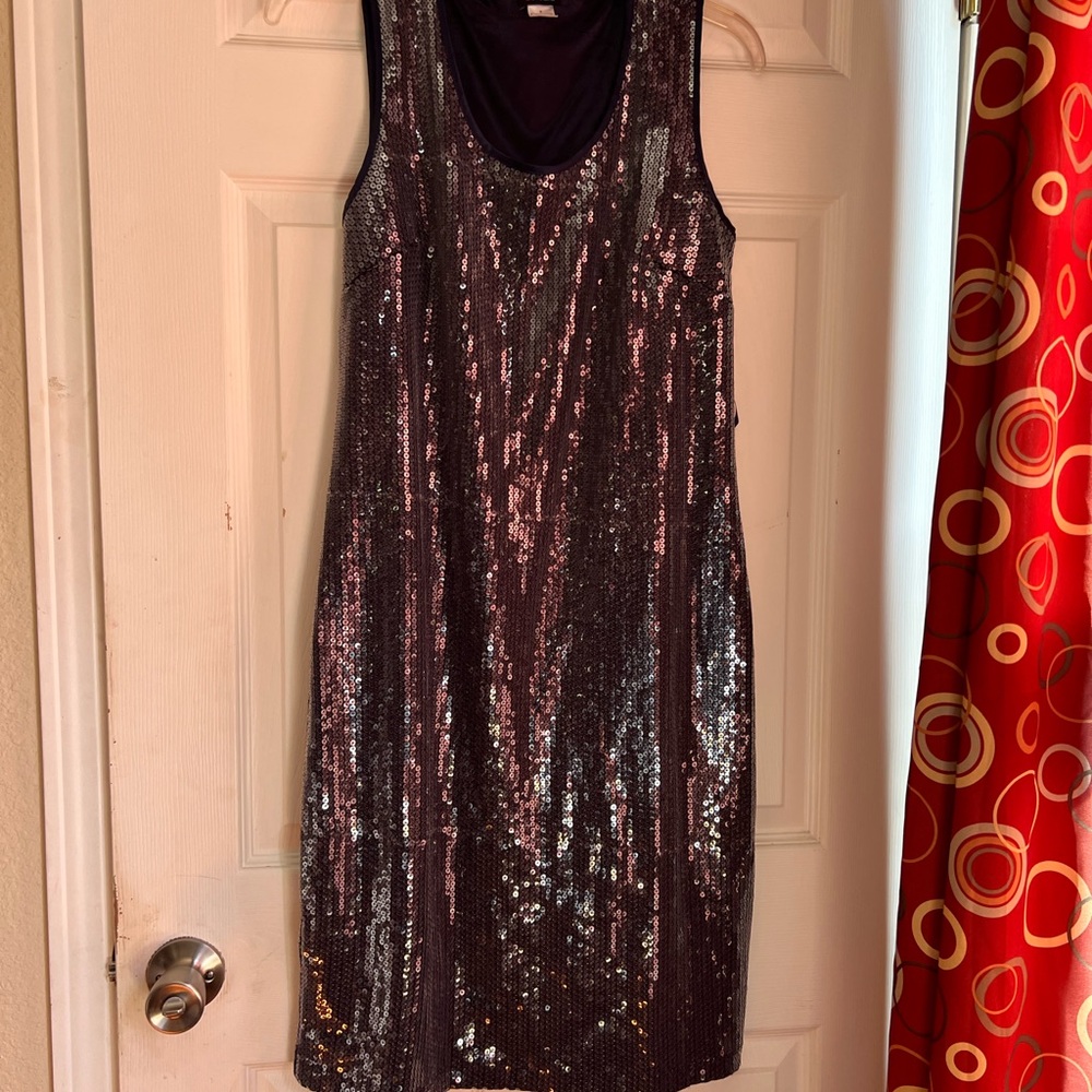 Studio Black and Silver Sequin Mini Dress